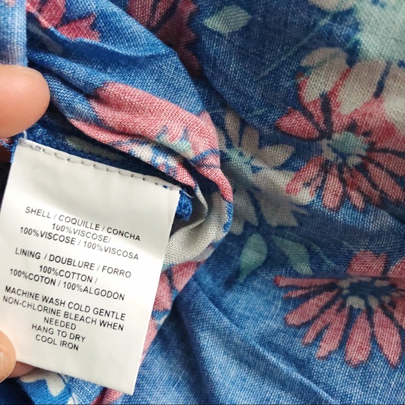 Blue Floral Open-Back Dress - Picture 6 of 7